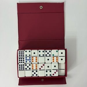 Cardinal Double Nine Jumbo Color Dot Dominoes Set W/ Original Vinyl Case